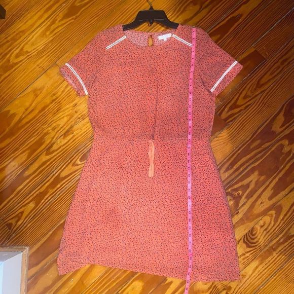 Grace and Mila Paris Orange Floral Shift Summer Dress Size Medium - Picture 8 of 8